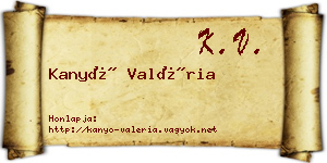 Kanyó Valéria névjegykártya